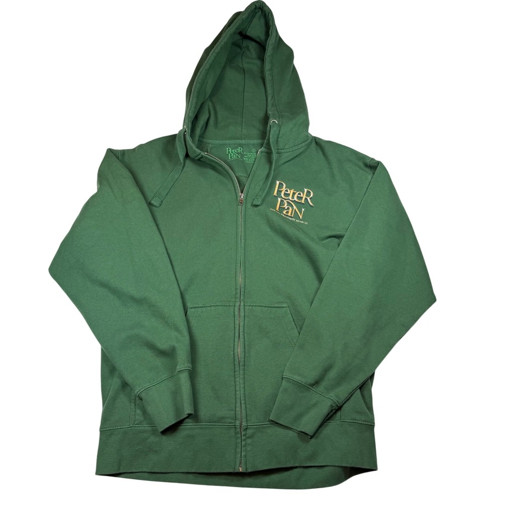 Peter Pan The Hit Broadway Musical Green Full Zip Graphic Hoodie Mens Large